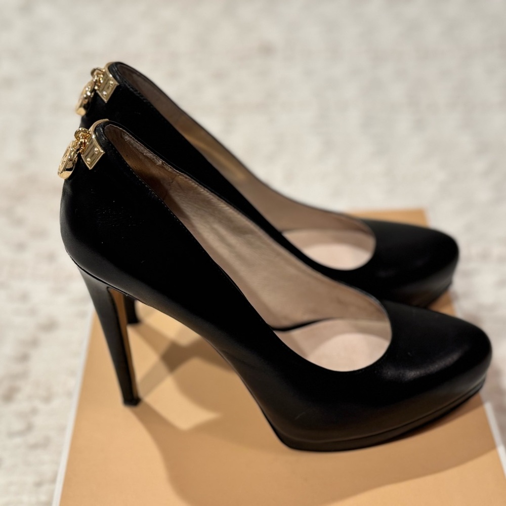 Michael Kors Black Leather Pumps - Picture 2 of 5